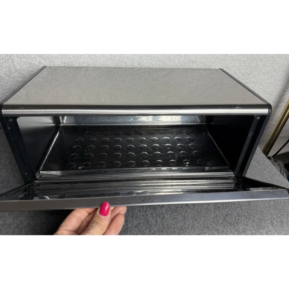 Brabantia Fall Front Bread Box Large Metal Front Opening 18